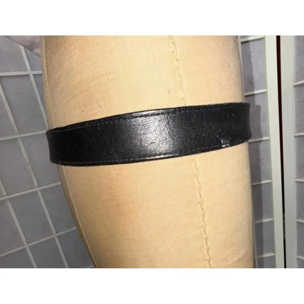 Carhartt Authentic Rancher Farmer Worn Equestrian Black Leather Workwear Belt 44